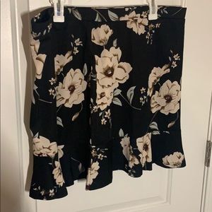 Black Floral Scallop Skirt (Never worn!)